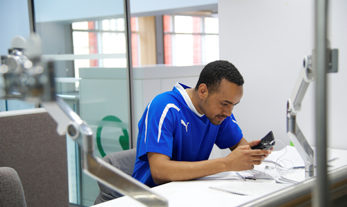 Man using mobile phone