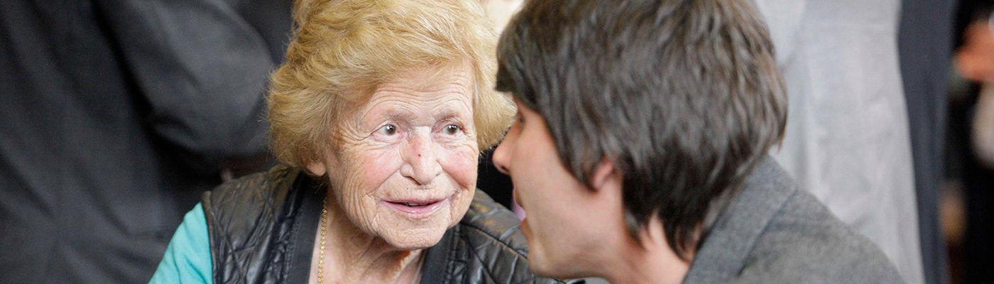 Dame Kathleen Ollerenshaw with Brian Cox