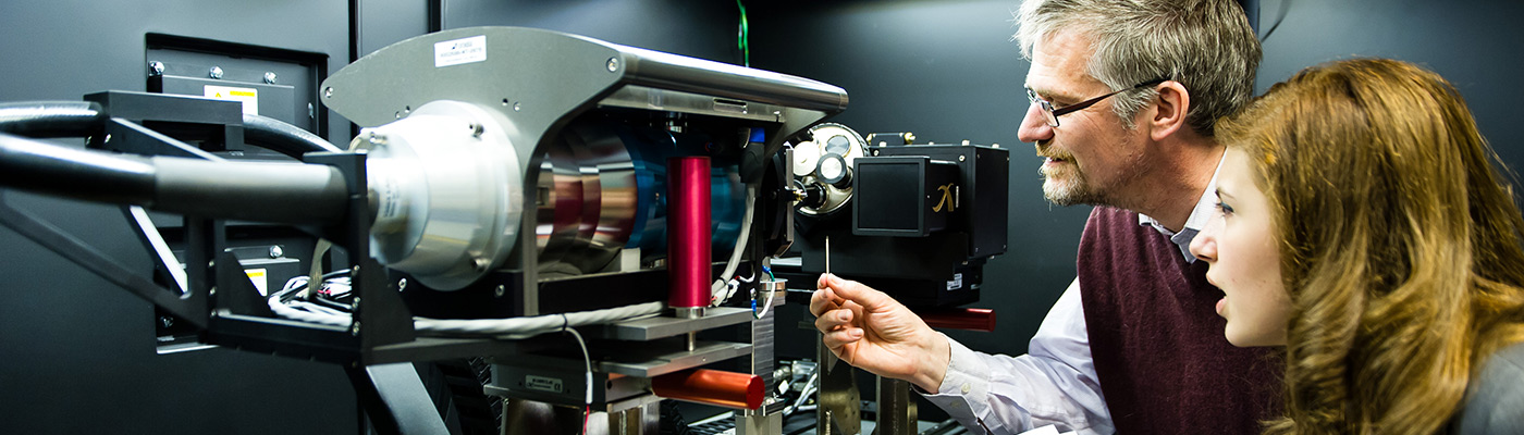 Researchers using an Xradia machine