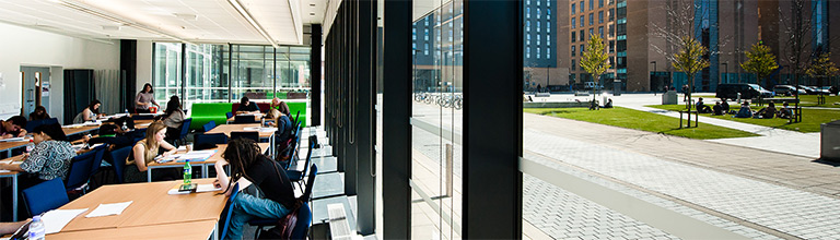 Students sat in a seminar room