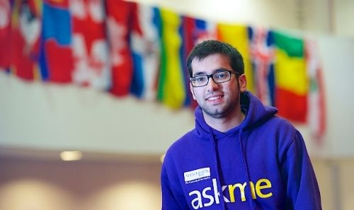 male students in a University of Manchester hoody